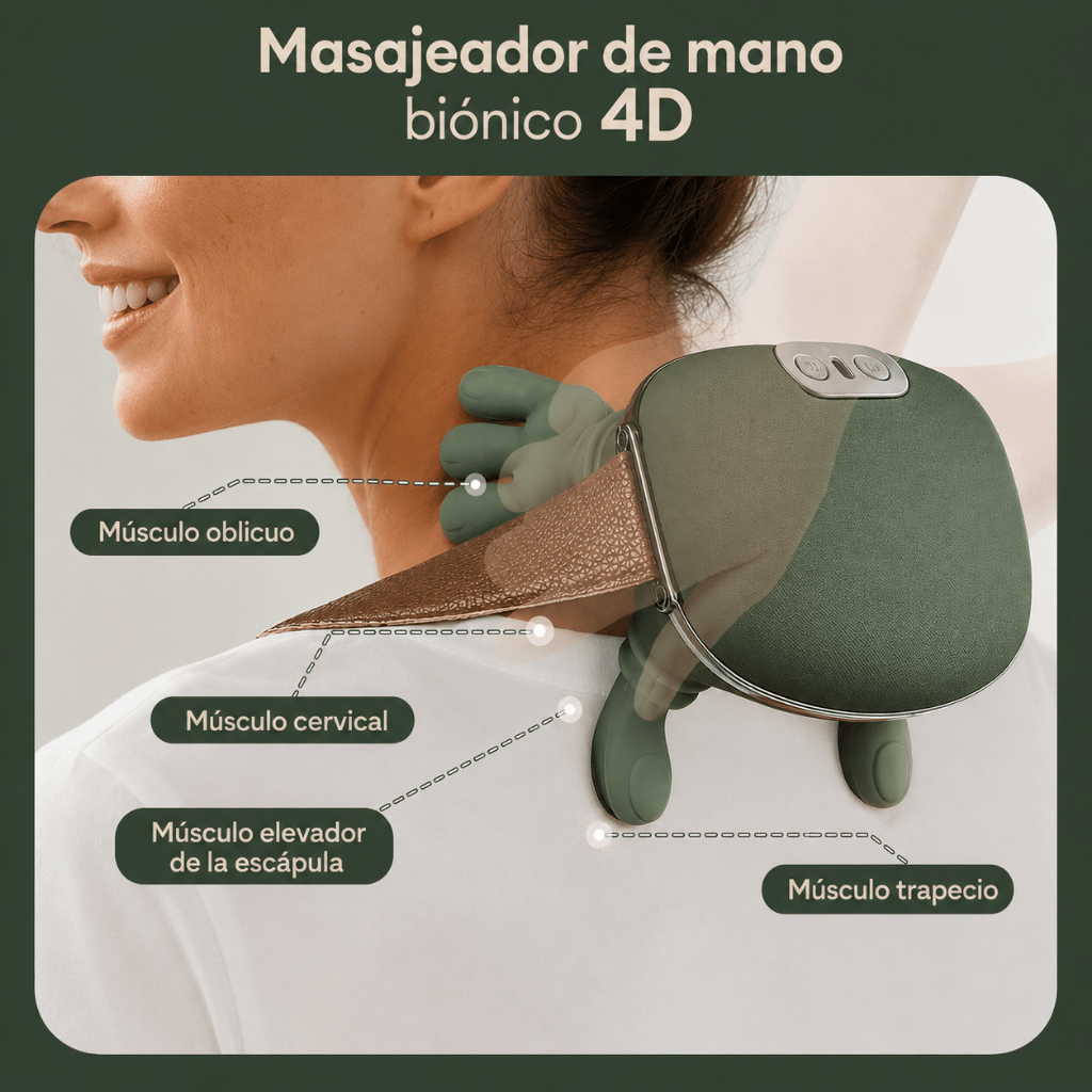 Masajeador Inteligente de Cuello 4D | Relajación Profunda en Cualquier Lugar