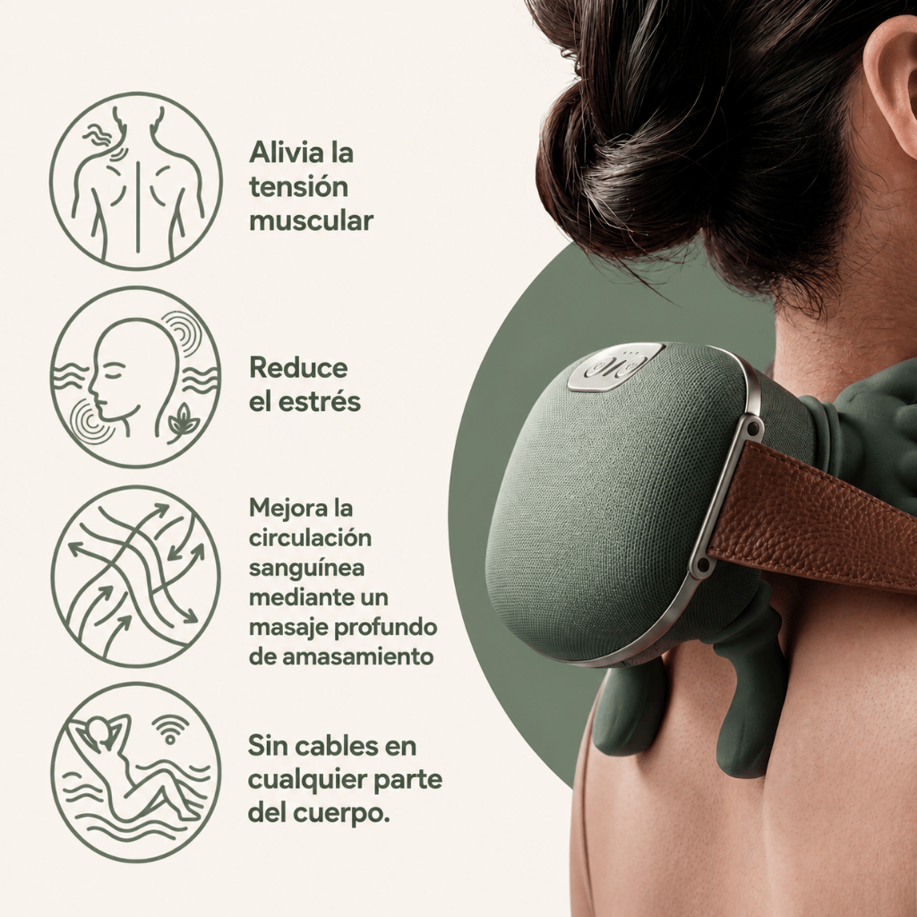 Masajeador Inteligente de Cuello 4D | Relajación Profunda en Cualquier Lugar
